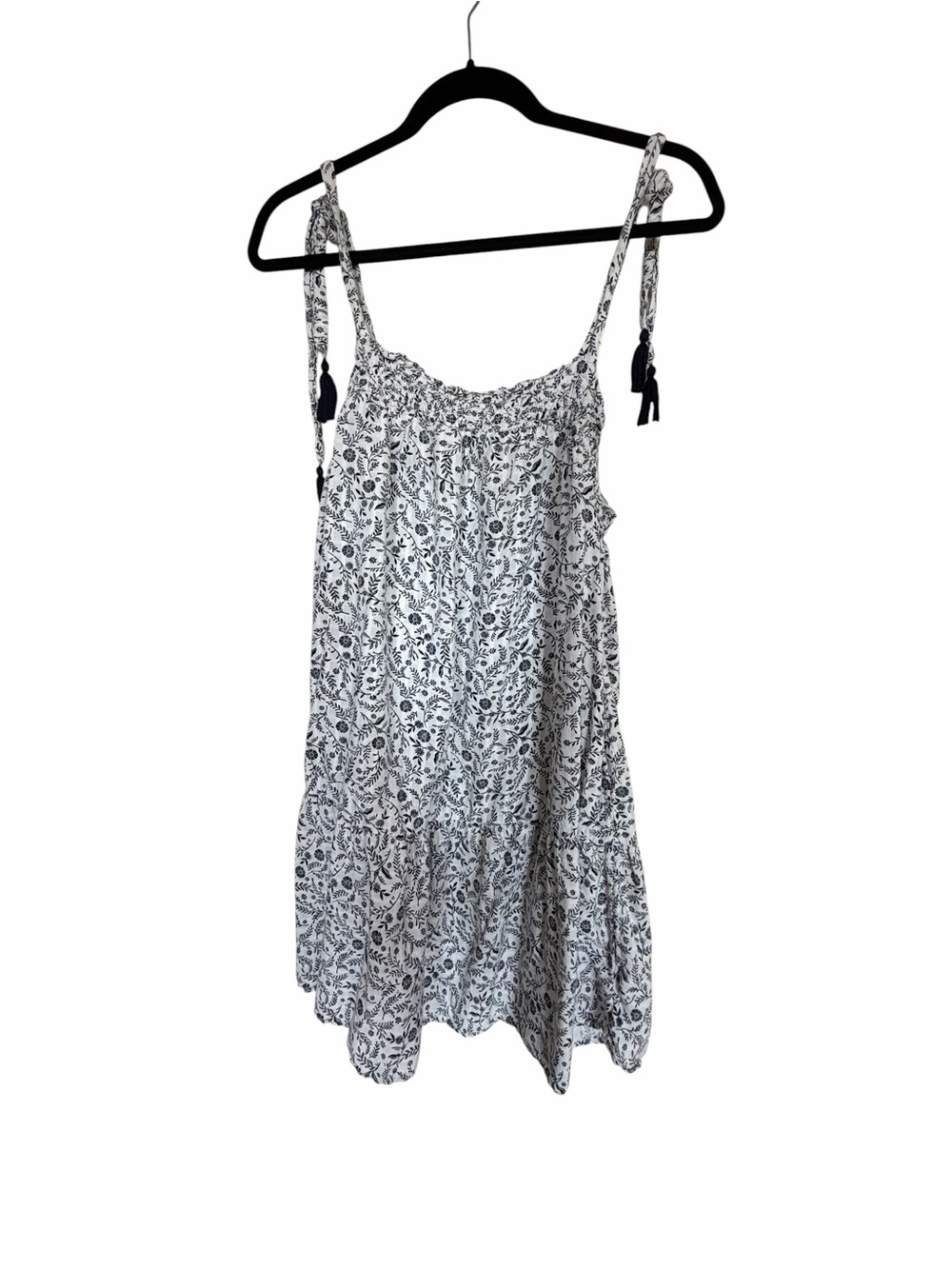 Old Navy Off-White Navy Floral Strappy Sundress Size Medium